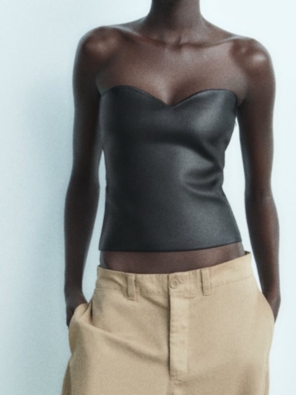 ZARA Black Strapless Tube Top